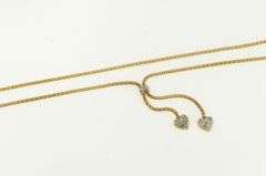 10K Yellow Gold Diamond Popcorn Link Tassel Lavalier Necklace