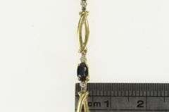 10K Yellow Gold Oval Sapphire Diamond Accent Vintage Bracelet