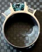 2.5 Ct Paraiba Green Fire Moissanite Ring