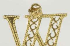 10K Yellow Gold W Filigree Letter Monogram Name Initial Pendant