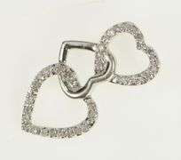 10K White Gold Diamond Heart Layered Love Symbol Pendant
