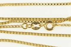 14K Yellow Gold 1.2mm Box Link Classic Square Chain Necklace