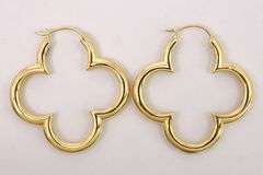 Vermeil Clover Hoop Earrings in Sterling Silver