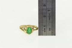 14K Yellow Gold 0.78 Ct Natural Emerald Engagement Ring