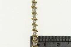 10K Yellow Gold Diamond Wavy Link Vintage Classic Tennis Bracelet