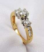 Fashionable 14k YG Multi-Diamond Ring
