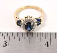 Alluring Blue Sapphire and Diamond Ring in 14K Yellow Gold