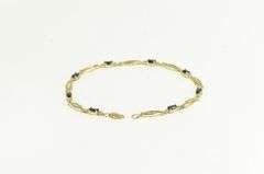 10K Yellow Gold Oval Sapphire Diamond Accent Vintage Bracelet