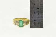 18K Yellow Gold 2.76 Ctw Natural Emerald Diamond Statement Ring