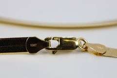 10k Yellow Gold Solid Flat Herringbone Chain 5.85mm Bracelet 9"