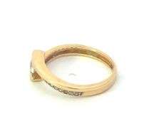 18K Yellow Gold Unique Diamond Vintage Bypass Promise Ring