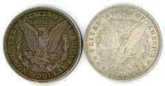 Two 1921 Morgan Silver Dollars with Great Details