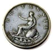 Rare 1799 British 1/2 Dollar Coin