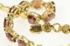 14K Yellow Gold Heart Garnet Love Symbol Vintage Bracelet