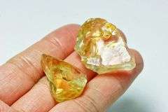 Stunning 70ct uncut golden Citrine pair