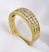 Sparkling 3 Row Diamond Band