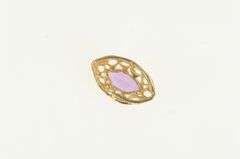10K Yellow Gold Amethyst Filigree Slide Bracelet Charm/Pendant