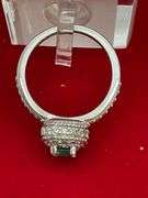 CERTIFIED BRAND NEW 14K WHITE GOLD DIAMOND AND EMERALD RING