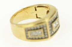 10K Yellow Gold 0.84 Ctw Cognac Diamond Squared Statement Ring