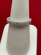 LADIES 14K WHITE GOLD AND DIAMOND BAND / RING - NEVER WORN