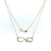 10K Yellow Gold Love Infinity Symbol Forever Chain Necklace