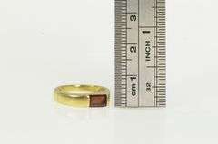 14K Yellow Gold Emerald Cut Garnet Geometric Stacking Band Ring