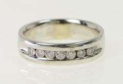 14K White Gold 0.50 Ctw Diamond Classic Men's Wedding Band Ring