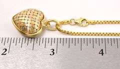 Adorable Heart Pendant Necklace in 18K Tri-Gold