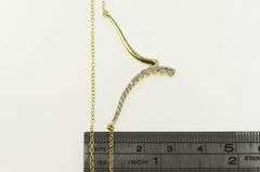 14K Yellow Gold 0.25 Ctw Diamond Graduated Wave Chevron Necklace