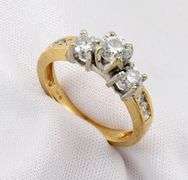 Fashionable 14k YG Multi-Diamond Ring