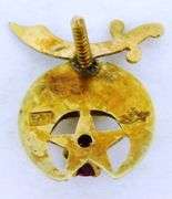 Vintage 14K Gold Shriner's Ruby Pin
