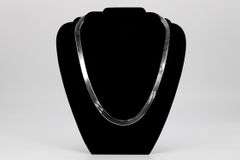 Sterling Silver Wide Herringbone Necklace 8.9mm Italy Solid 925 Italian Chain 24"