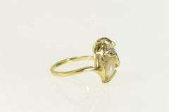 14K Yellow Gold Retro Ornate Pearl Diamond Accent Abstract Ring