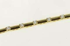 14K Yellow Gold 2.60 Ctw Round Diamond Bar Link Statement Bracelet