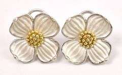 Dogwood Flower Set In Sterling Silver