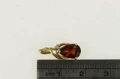10K Yellow Gold Pear Garnet Diamond Accent Vintage Pendant