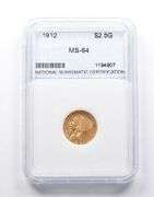 MS64 1912 $2.50 Indian Head Gold Quarter Eagle NNC