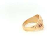10K Yellow Gold Shriners Enamel Signet Vintage Men's Ring