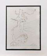 Rare Salvador Dali Hand Signed Original Dry Point Etching Circa 1969