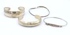 Group Lot of 4 Vintage 925 Sterling Silver Mexico Bangles
