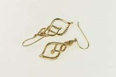 10K Yellow Gold Diamond Layered Twist Spiral Statement Earrings