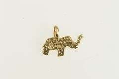 14K Yellow Gold Elephant Animal Memory Strength Symbol Pendant