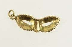 14K Yellow Gold 3D Masquerade Mask Venetian Fashion Charm/Pendant