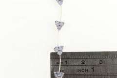 14K White Gold Tanzanite Cluster Triangle Wavy Link Bracelet