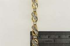 14K Yellow Gold 3.41 Ctw Diamond Wavy Infinity Link Tennis Bracelet