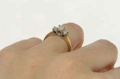 14K Yellow Gold 0.50 Ctw Princess Three Diamond Engagement Ring