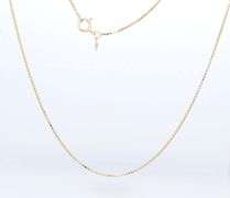 Simple Yellow Gold Box Link Chain Necklace