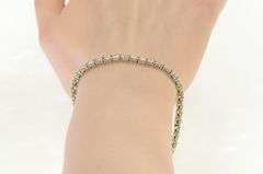 14K White Gold 4.20 Ctw Round Brilliant Diamond Tennis Bracelet