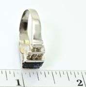 Contemporary 14K Sapphire and Diamond Step Style Ring