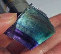 Glowing! 148ct Bi-color Fluorite chunk
